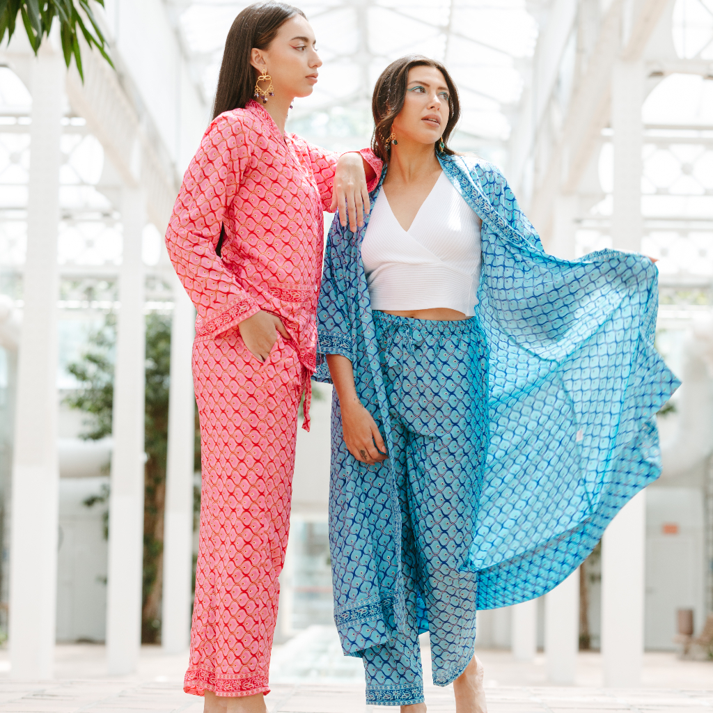 Pijama Rosa y azul